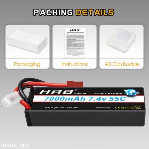 Rc Battery 2s 7000Mah T Hard Case Usa