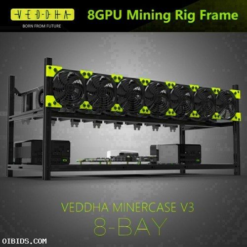 8/12 GPU mining aluminum mining rig case